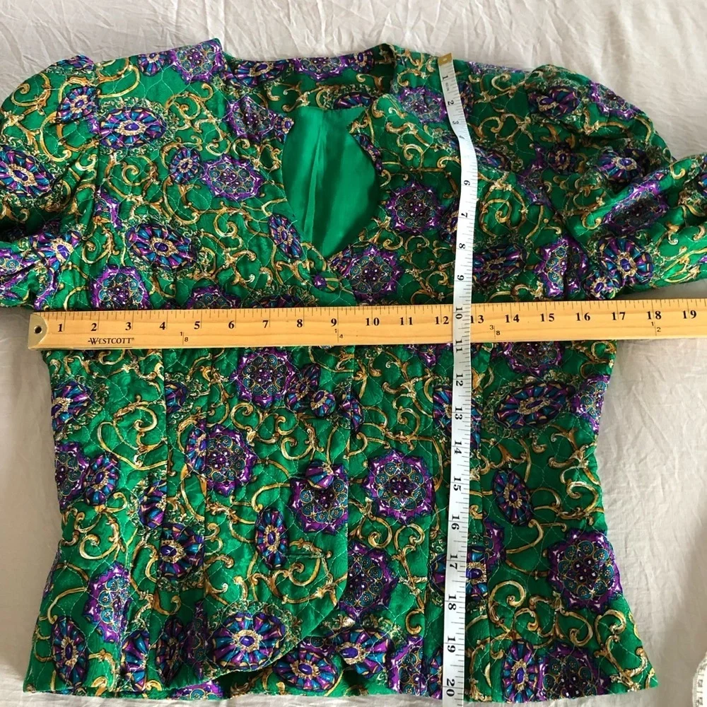 Vintage Emerald and Violet Brocade Blazer - Picture 8 of 8
